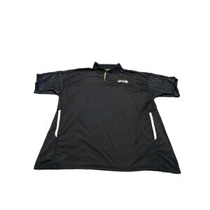 Majestic Men's Polo Shirt Seahawks Navy Blue Size 3XL Short Sleeve